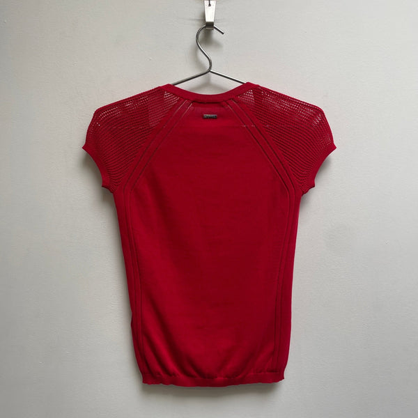 00s Dsquared2 Knit Mesh Sleeve T-Shirt