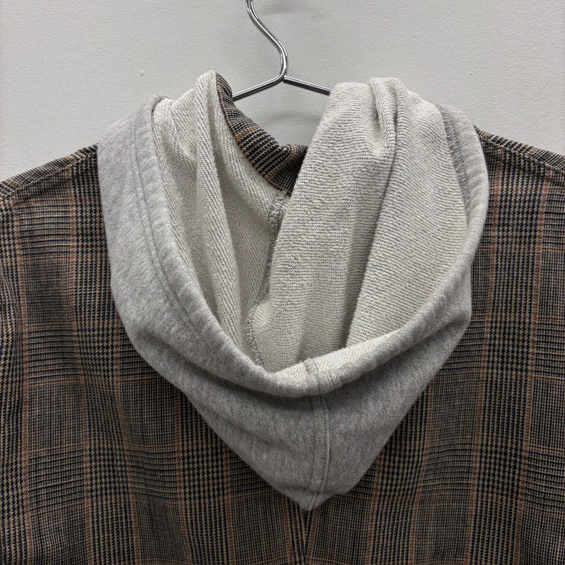 Final Home Hooded Plaid Blazer