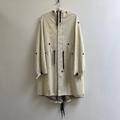 SS17 Yang Li Long Hooded Scale Print Parka