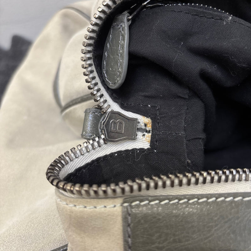 FW14 Balenciaga Suede Dual Pocket Duffle Bag