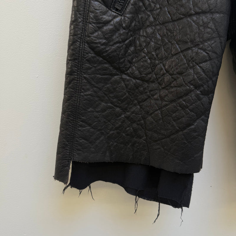 00s Le Grande Bleu (L.G.B.) Layered Deer Leather Shorts