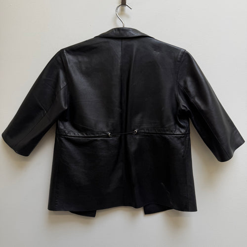 FW99 Prada Short Sleeve Cropped Leather Blazer