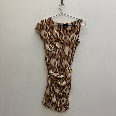 00s Roberto Cavalli Asymmetrical Animal Print Mini Dress