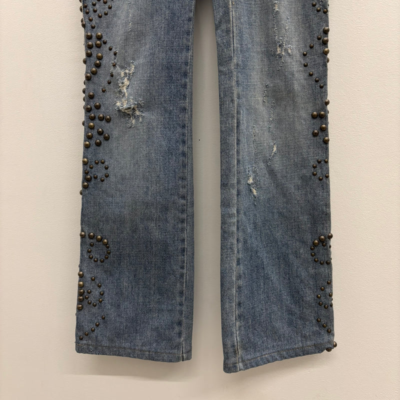 00s Dolce & Gabbana Studded Fur Pocket Jeans