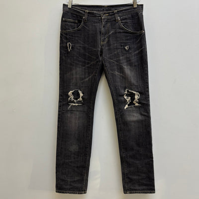 Tête Homme Acid Wash Distressed Denim Jeans