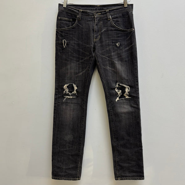 Tête Homme Acid Wash Distressed Denim Jeans
