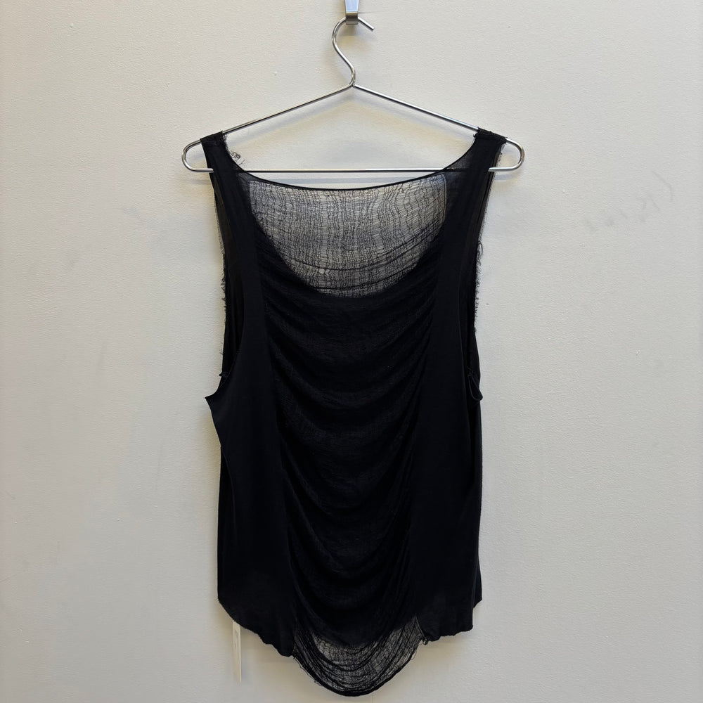 Marques Almeida Black Round Neck Tank Top