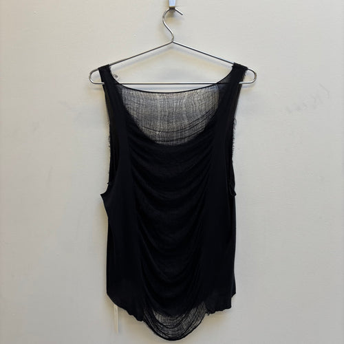 Marques Almeida Black Round Neck Tank Top