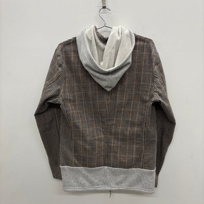 Final Home Hooded Plaid Blazer