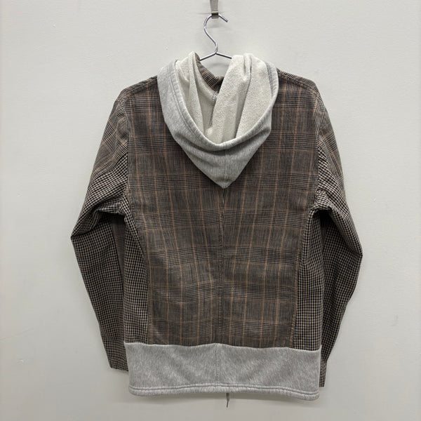 Final Home Hooded Plaid Blazer