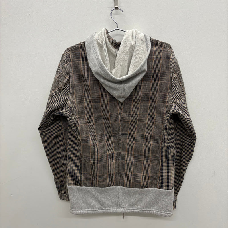 Final Home Hooded Plaid Blazer