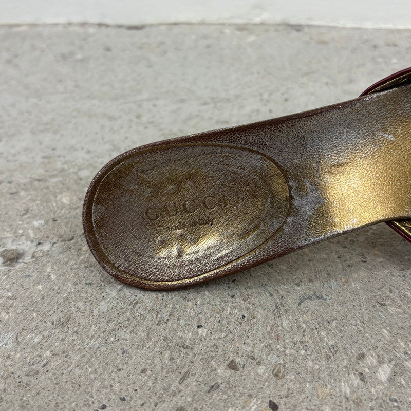 Gucci Patent Leather Open Split Kitten Heels