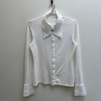 Anne Fontaine Pointed Collar Button Up Blouse