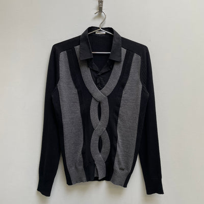 Dirk Bikkembergs Shirt Collar Hybrid Sweater