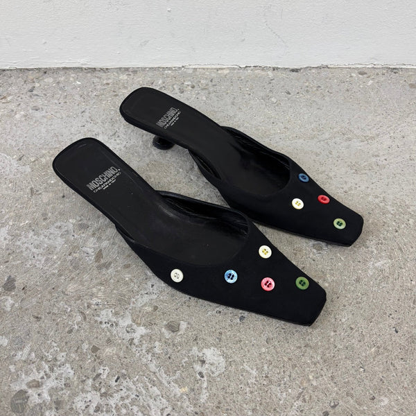 Moschino Button Embellished Mules