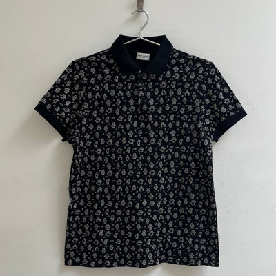 SS19 Saint Laurent Robot Print Polo Shirt