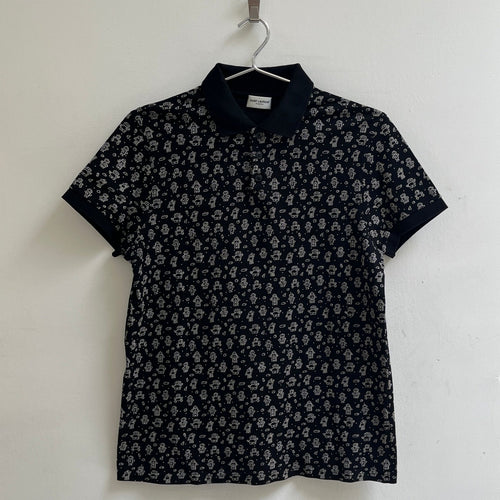SS19 Saint Laurent Robot Print Polo Shirt