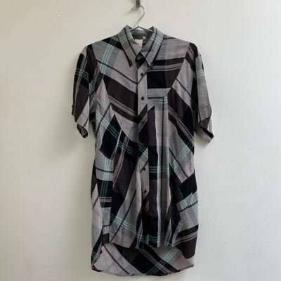 SS19 Yohji Yamamoto Pour Homme Patchwork Check Button-Down Shirt