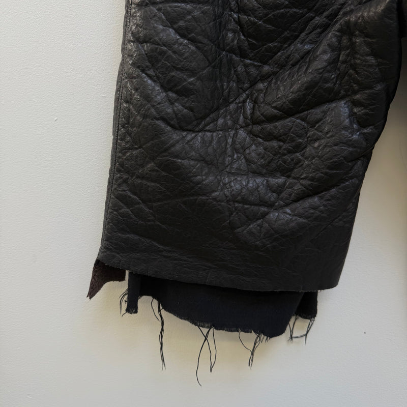 00s Le Grande Bleu (L.G.B.) Layered Deer Leather Shorts