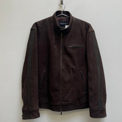 FW07 Emporio Armani Suede Leather Racer Jacket
