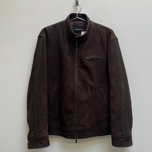 FW07 Emporio Armani Suede Leather Racer Jacket