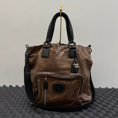 00s Chloé Leather Messenger Tote Shoulder Bag