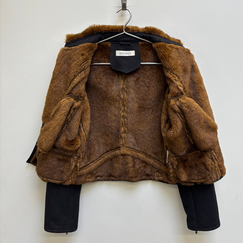 Balmain Fur Lining Zip Up Jacket