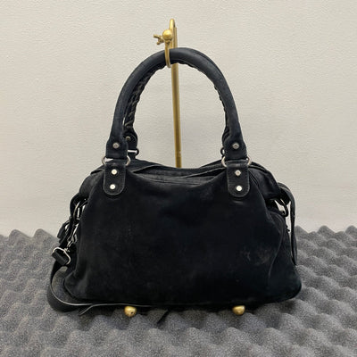 Balenciaga Town Bag by Nicholas Ghesquiere in Black Suede
