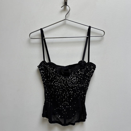 SS00 Dolce & Gabbana Rhinestone Mesh Corset Top