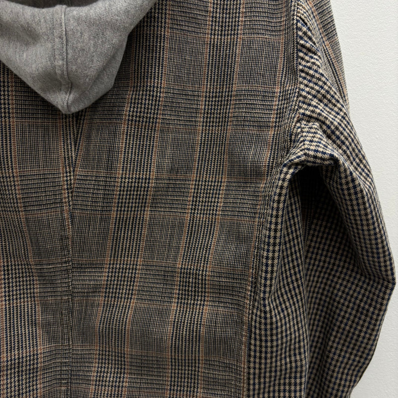 Final Home Hooded Plaid Blazer
