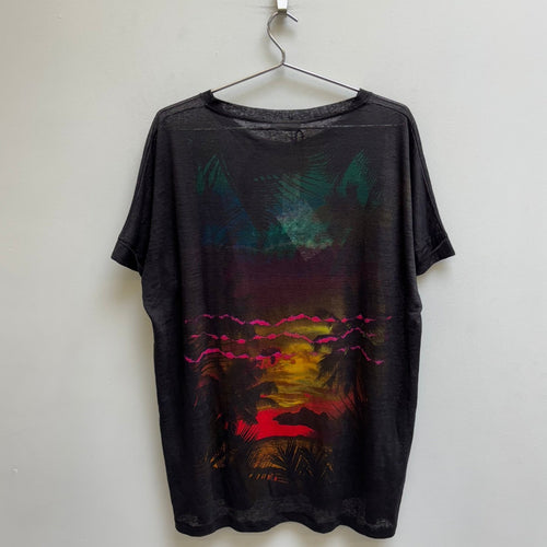 Balmain Paris Linen Graphic T-Shirt