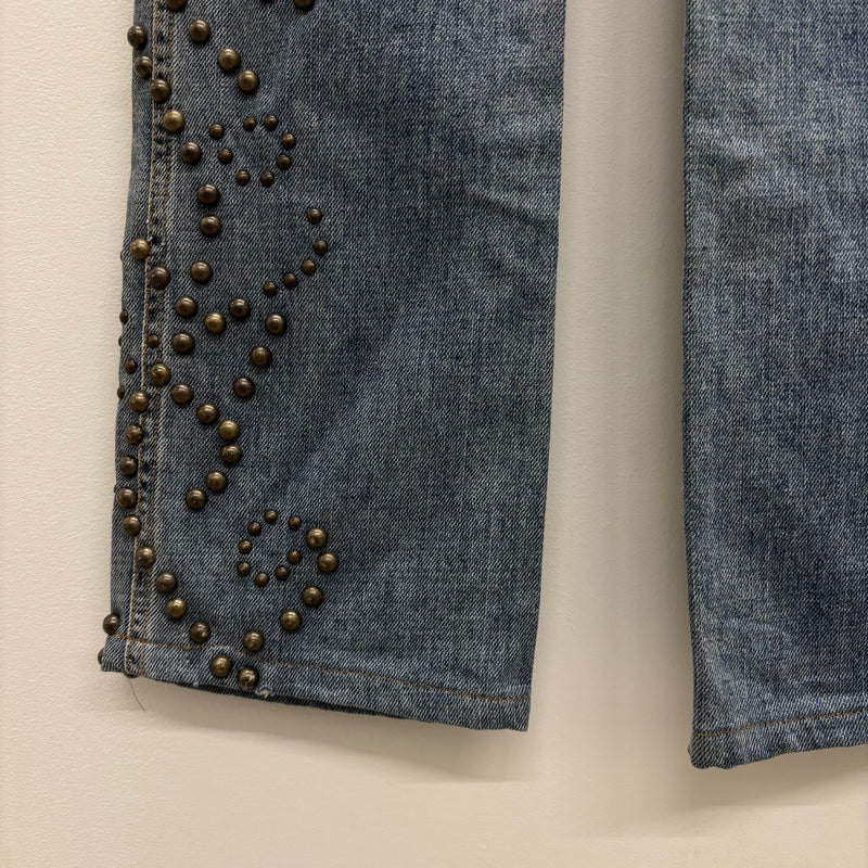 00s Dolce & Gabbana Studded Fur Pocket Jeans