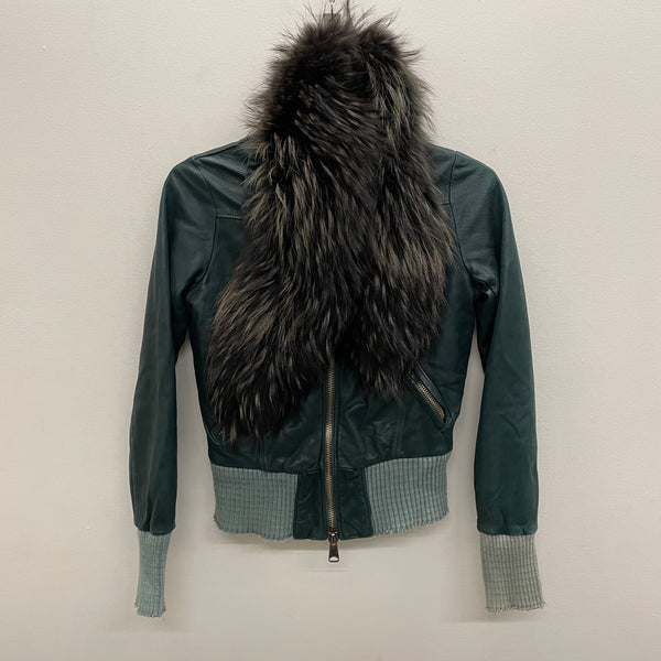 00s Giorgio Brato Cropped Fur Collar Jacket