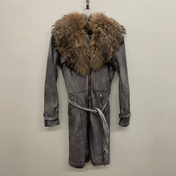 00s Giorgio Brato Fur Collar Sheepskin Coat