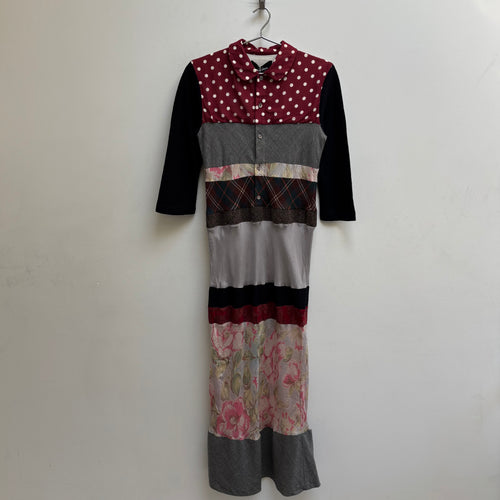 FW00 Comme Des Garçons Tricot Fluted Patchwork Dress