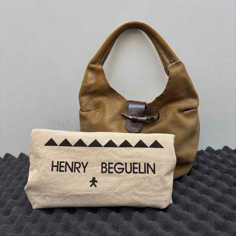 Henry Beguelin Embroidered Suede Leather Hobo Bag