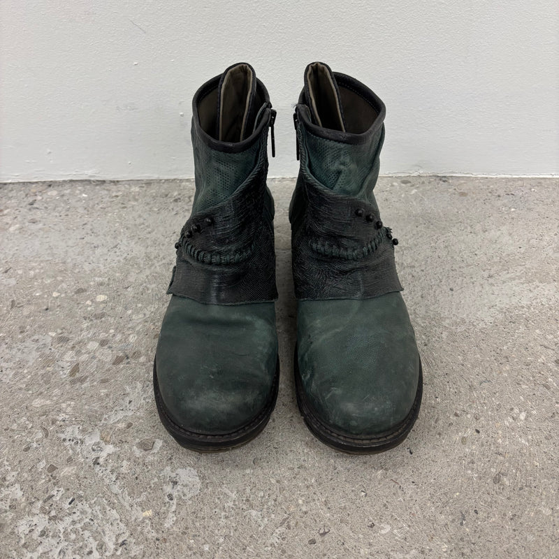 A.S. 98 Airstep Green Leather Ankle Boots