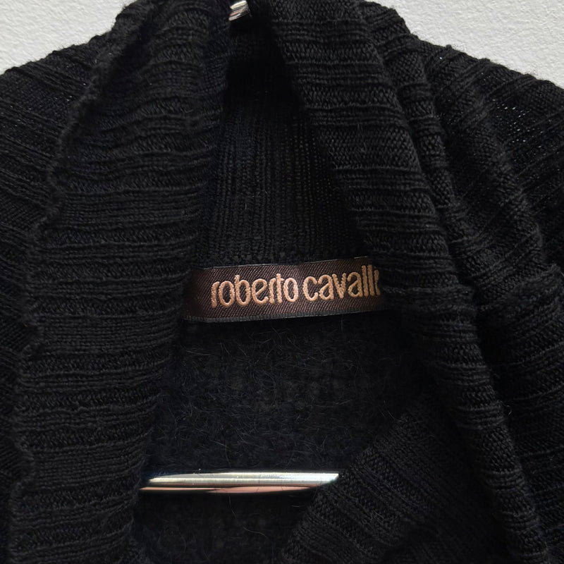 Roberto Cavalli Mohair Studded Shoulder Knit Long Sleeve
