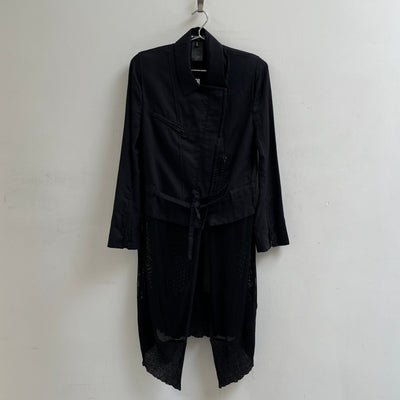 SS09 Ann Demeulemeester Asymmetrical Mesh Long Jacket