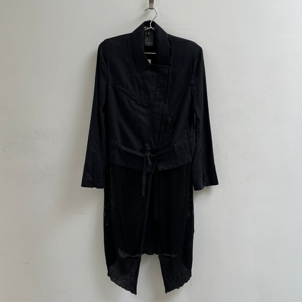 SS09 Ann Demeulemeester Asymmetrical Mesh Long Jacket
