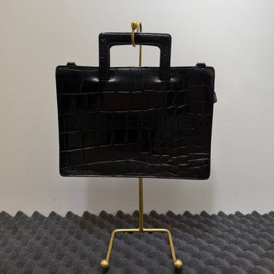 90s Jean Paul Gaultier Croc Embossed Leather Handbag/Clutch