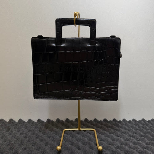 90s Jean Paul Gaultier Croc Embossed Leather Handbag/Clutch