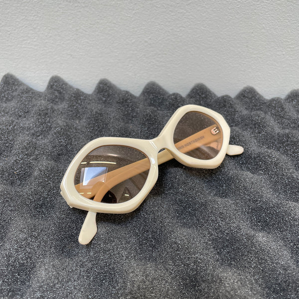 Kiko Kostadinov Octavia Rhomboid Cream Sunglasses