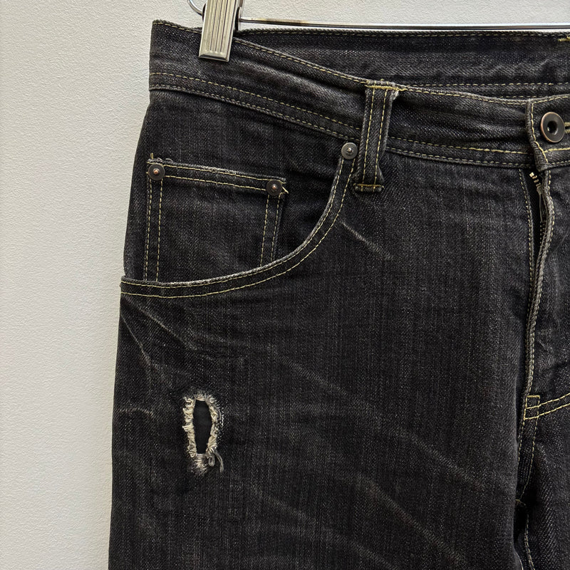 Tête Homme Acid Wash Distressed Denim Jeans