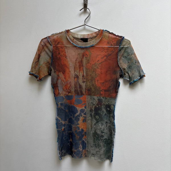 SS00 Jean Paul Gaultier ‘Bacteria’ Print Mesh T-Shirt