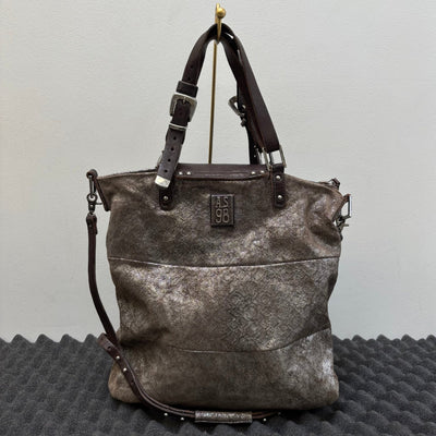 A.S.98 Metallic Leather Shoulder Hobo Bag