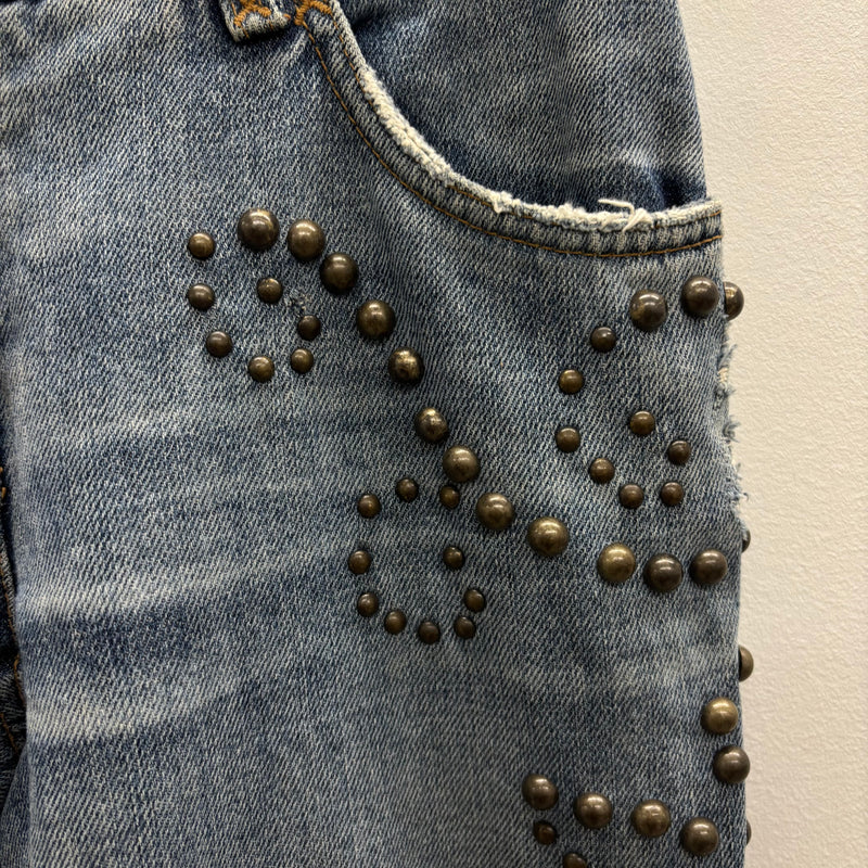 00s Dolce & Gabbana Studded Fur Pocket Jeans