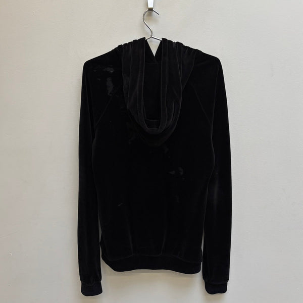 FW18 Saint Laurent Paris Distressed Velvet Hoodie
