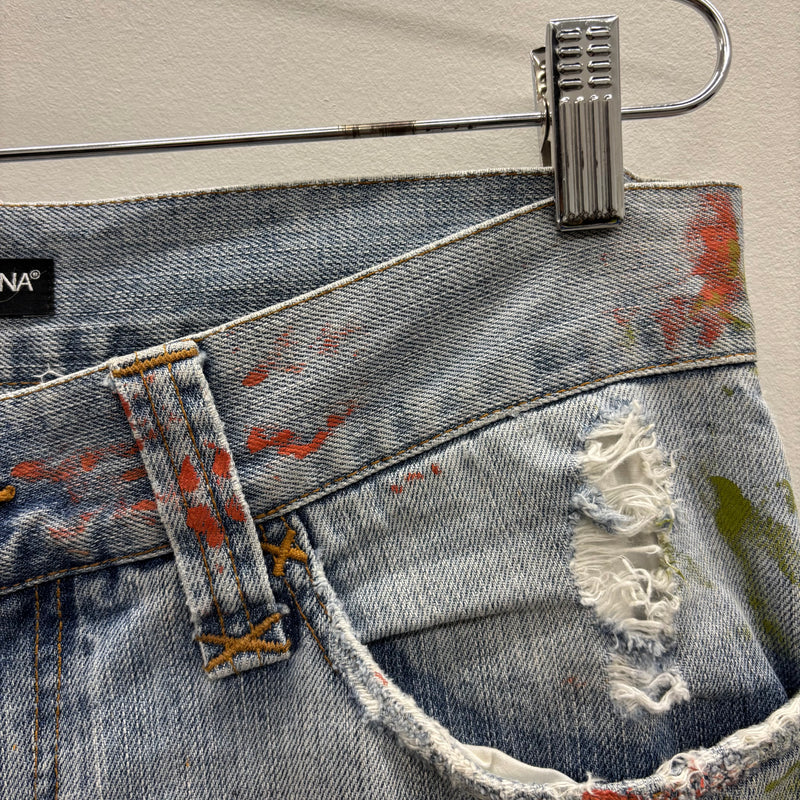 00s Dolce & Gabbana Paint Splattered Distressed Jeans