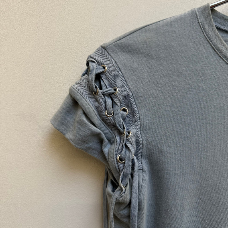 Christian Dior Lace Up Short Sleeve Top